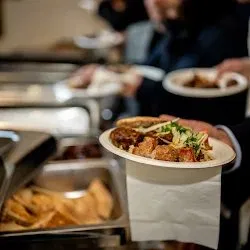Freshly prepared wrap from our catering buffet