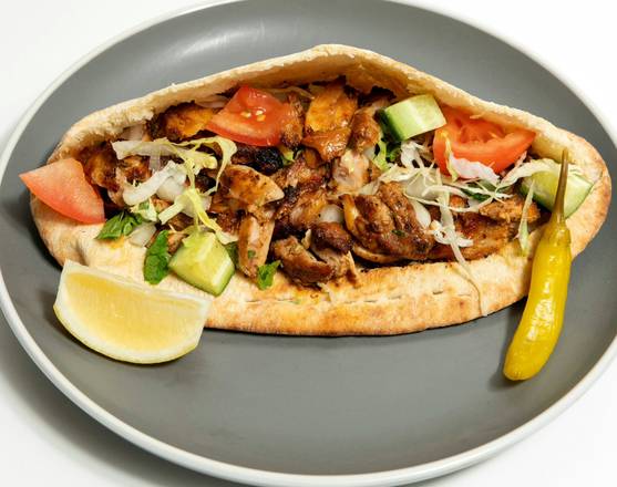 Chicken doner in pita with salad
